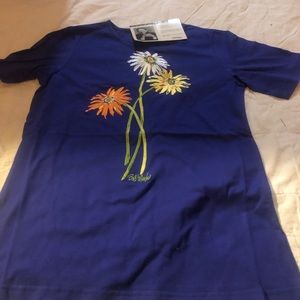 Bob Mackie Floral embroidered Knit T-Shirt